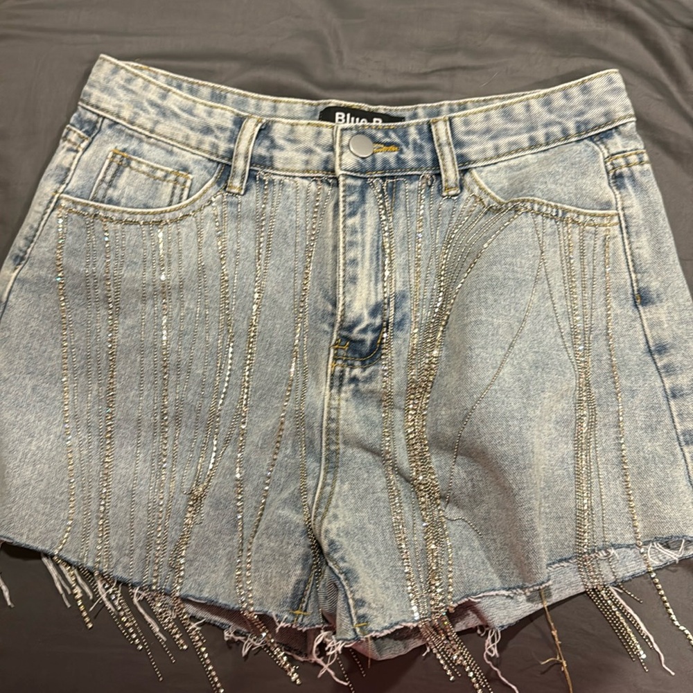 Blue B Denim Shorts